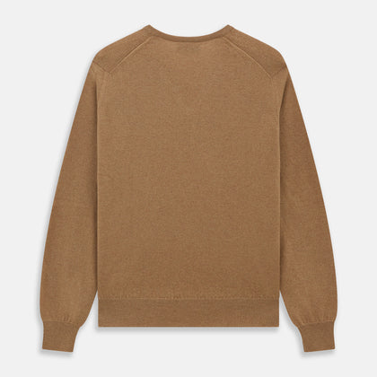 Natural V-Neck Cashmere Jumper Image 3