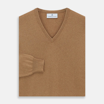 Natural V-Neck Cashmere Jumper Image 2