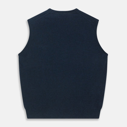 Navy V-Neck Cashmere Slipover Image 2