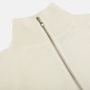 View 2 of product The Turnbull & Asser UK Cream Cashmere Half-Zip Jumper features long sleeves, a high collar, and a front half-zip closure, shown here in ivory on a white background.