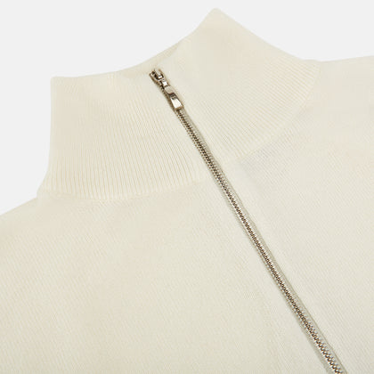 Cream Cashmere Half-Zip Jumper Image 1