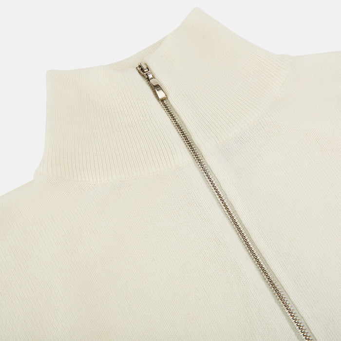 KNITWEAR, HALF ZIP, CASHMERE, CREAM Image 1