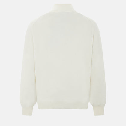 Cream Cashmere Half-Zip Jumper Image 2