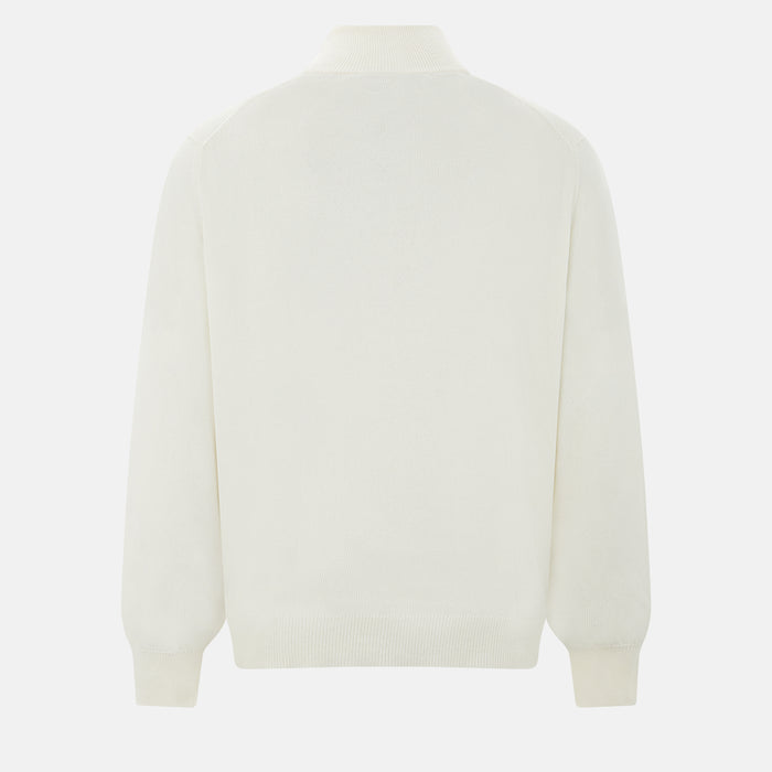 KNITWEAR, HALF ZIP, CASHMERE, CREAM Image 2