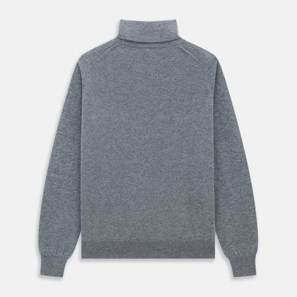 Kylian Flannel Grey Roll Neck Jumper Image 3