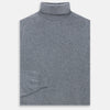 View 3 of product The Turnbull & Asser Kylian Flannel Grey Roll Neck Jumper features long sleeves, ribbed cuffs and hem—ideal for autumn layering. Laid flat on a white background.
