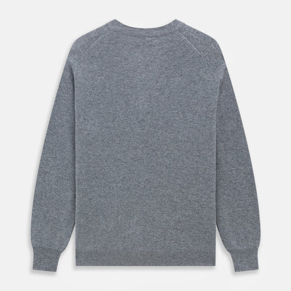 Louis Flannel Grey Cashmere Cardigan Image 3