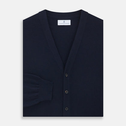 Navy Cashmere Cardigan Image 2