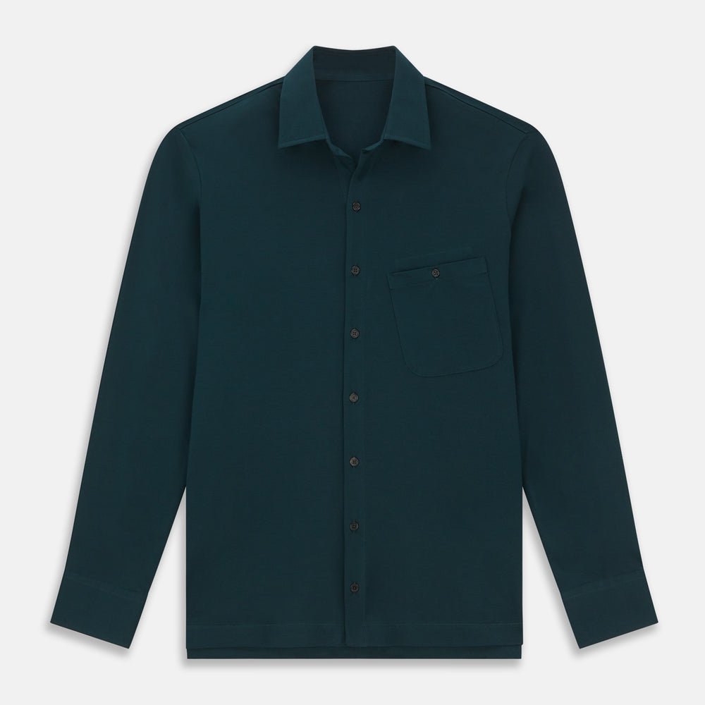 Dark Green Cotton Polo Shirt