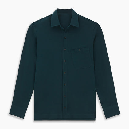 Dark Green Pique Shirt Image 6