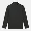 View 3 of product The Moss Green Pique Shirt by Turnbull & Asser, featuring long sleeves, a button-up front, collar, and single chest pocket, is laid flat on a white background for a refined take on classic style.