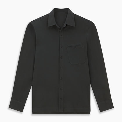 Moss Green Pique Shirt Image 6