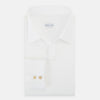 View 5 of product A Cream Rugby Polo Shirt in Cotton by Turnbull & Asser UK, featuring long sleeves, a collar, and a partial button placket, is displayed on a white background.