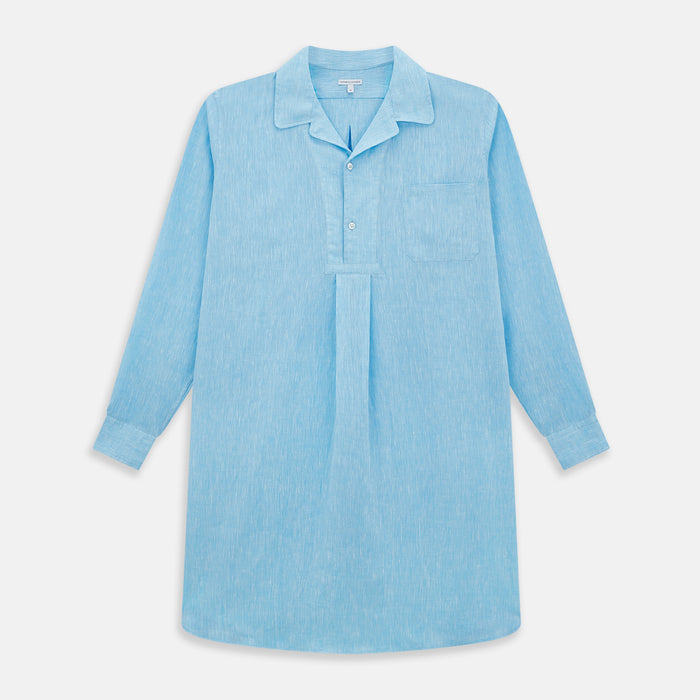 QUARZO NIGHTSHIRT TURQUOISE LINEN
