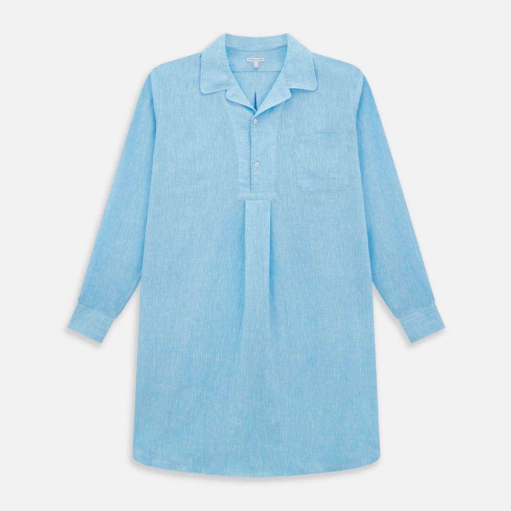 Turquoise Linen Nightshirt