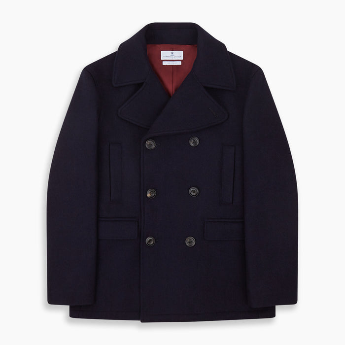 Navy Lambswool Redford Peacoat Image 4