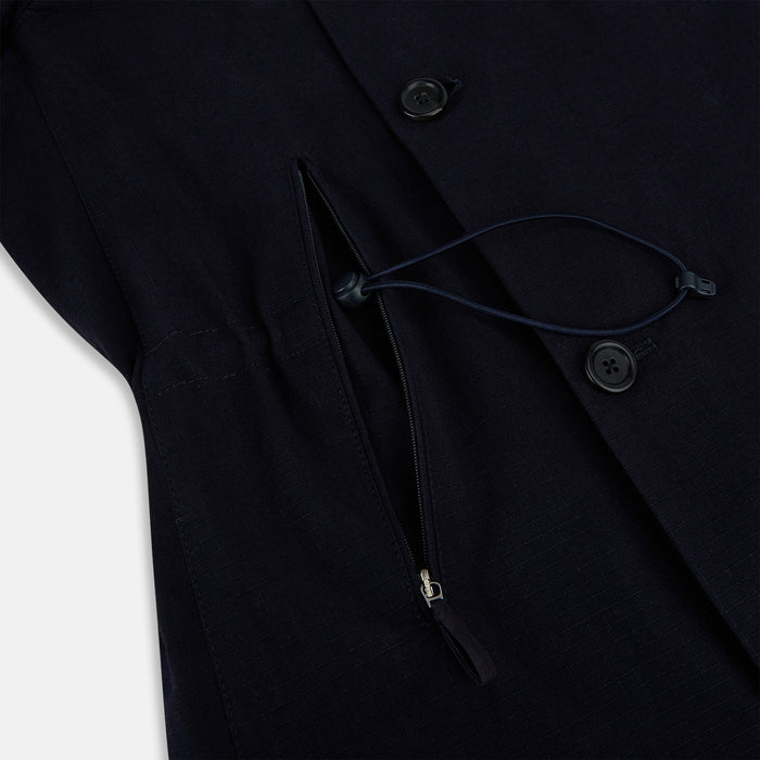 Navy Long Albert Trench Coat Image 4