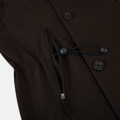Dark Chocolate Short Albert Trench Coat Image 4