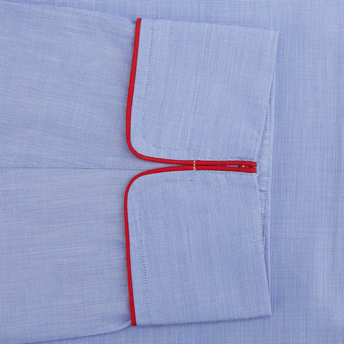 Blue Piped End-on-End Cotton Pyjama Set Image 2