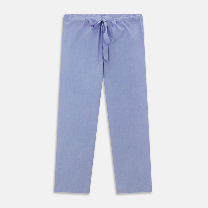 Blue Piped End-on-End Cotton Pyjama Set Image 5
