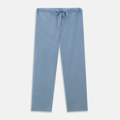 Blue Piped Cotton-Cashmere Pyjama Set Image 4