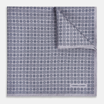 Rosette Lilac Pocket Square in Silk