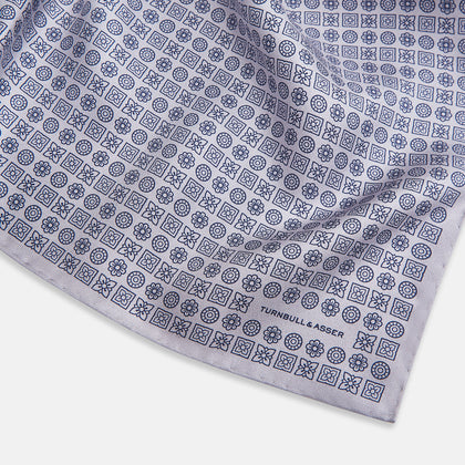 Rosette Lilac Pocket Square in Silk Image 1