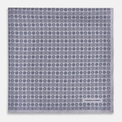 Rosette Lilac Pocket Square in Silk Image 2