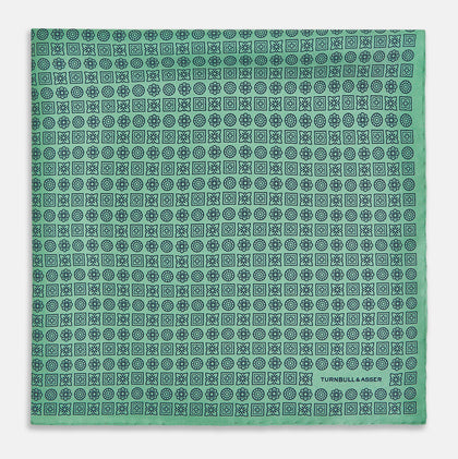 Floral Green Pocket Square in Silk Image 2