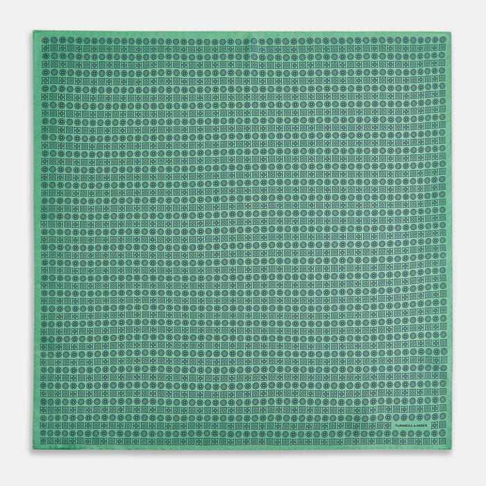 Floral Green Pocket Square in Silk Image 3