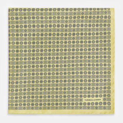 Floral Yellow Pocket Square in Silk Image 2