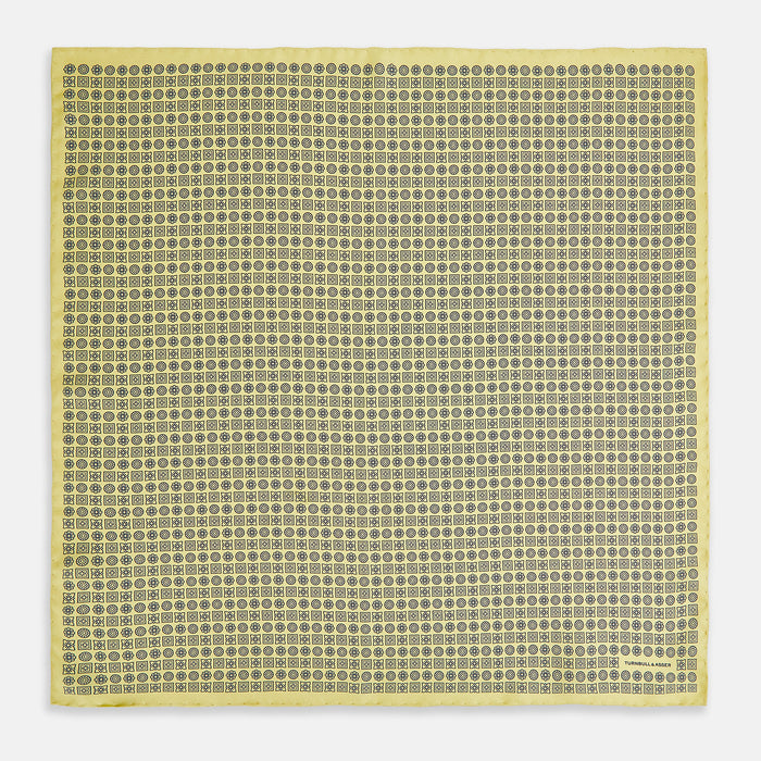 Floral Yellow Pocket Square in Silk Image 3
