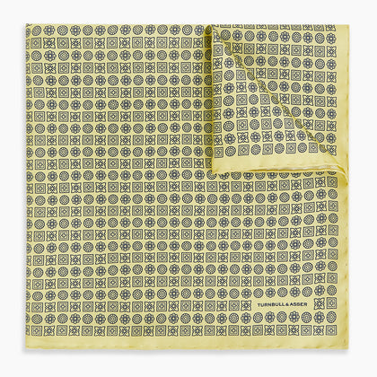 Floral Yellow Pocket Square in Silk Image 4
