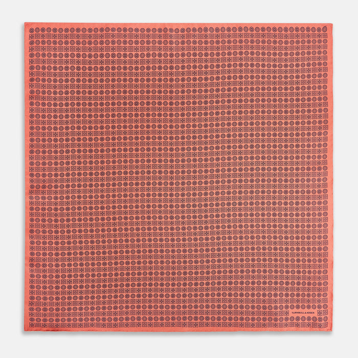 Floral Orange Pocket Square in Silk Image 3