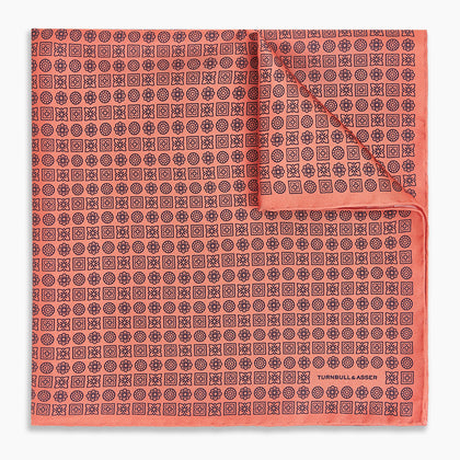 Floral Orange Pocket Square in Silk Image 4