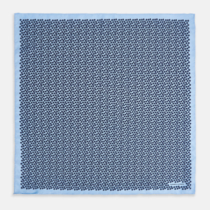 Floral Blue Pocket Square in Silk Image 3