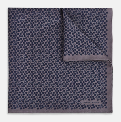 Floral Purple Pocket Square in Silk