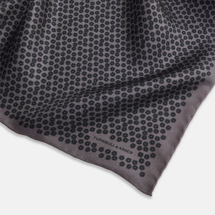 Floral Purple Pocket Square in Silk Image 1