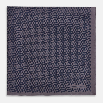 Floral Purple Pocket Square in Silk Image 2