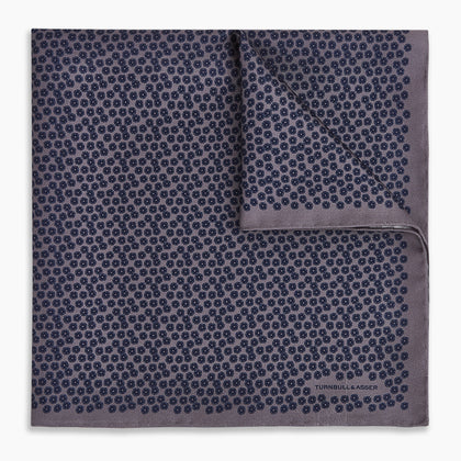 Floral Purple Pocket Square in Silk Image 3