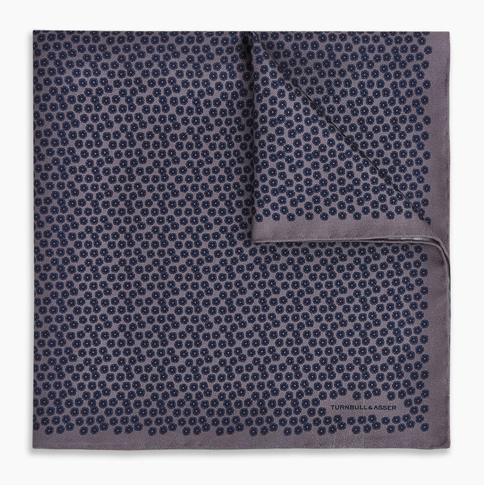 Floral Purple Pocket Square in Silk Image 3