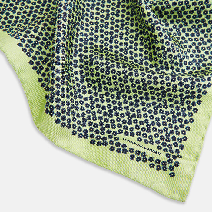 Floral Green Pocket Square in Silk Image 1