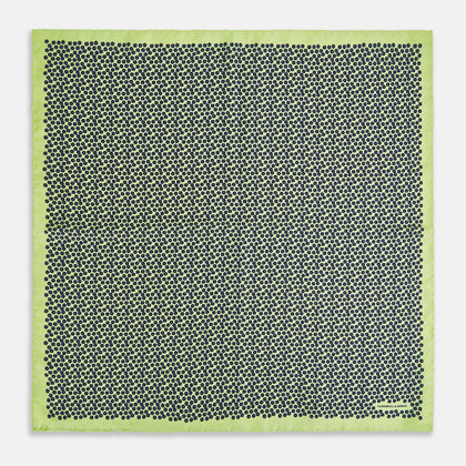 Floral Green Pocket Square in Silk Image 3