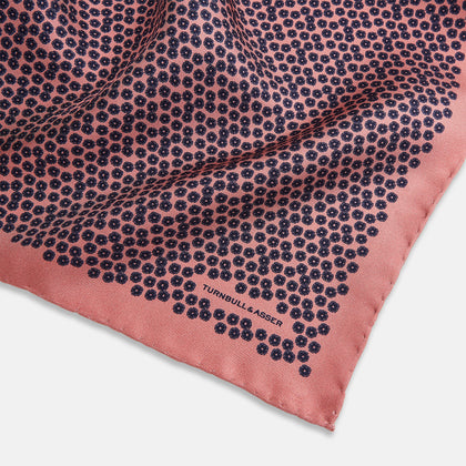 Floral Pink Pocket Square in Silk Image 1