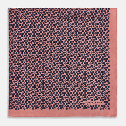 Floral Pink Pocket Square in Silk Image 2
