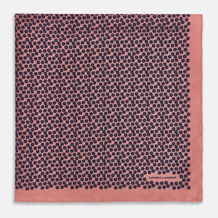 Floral Pink Pocket Square in Silk Image 2