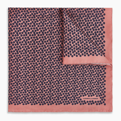 Floral Pink Pocket Square in Silk Image 4