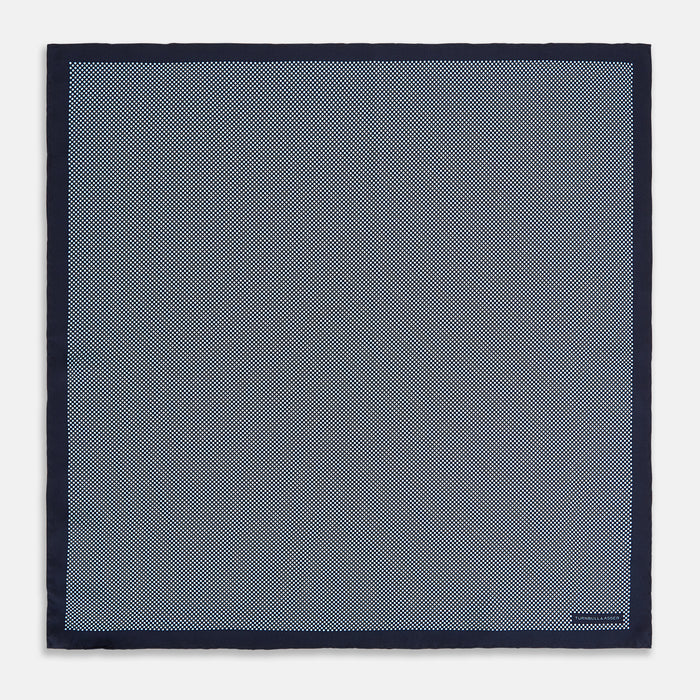 Polka dot Navy Pocket Square in Silk Image 3