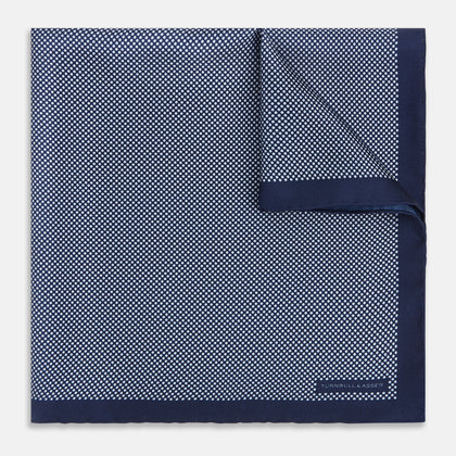 Polka dot Denim Pocket Square in Silk