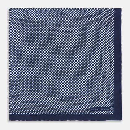 Polka dot Denim Pocket Square in Silk Image 2